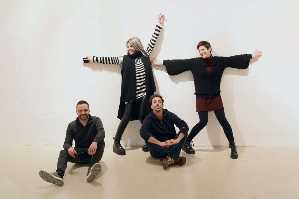 Da sinistra: Giovanni Longo, Margherita Giordano, Mattia Morelli, Giulia Spernazza, componenti Collettivo Basement.